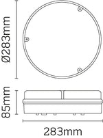 JCC Lighting JC23402EMWOP RadiaLED Utility Mains IP65 Ø283mm Bulkhead 21W 4000K 1350lm LED Opal EM