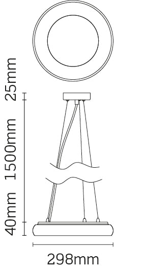 JCC Lighting JC96400 Ring pendant, 25W, 4000K, Dimmable (Triac)