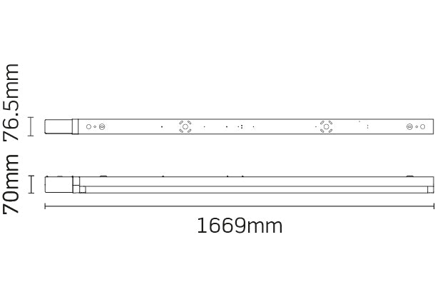 JCC Lighting JC71744MWO Skypack QR LED Batten 5ft Twin IP20 4000K 60W 7200lm Microwave on/off