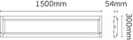 JCC Lighting JC72306DALI Skytile Surface Linear IP20 1500mm LED 60W 4000K DALI Dimmable