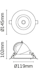 JCC Lighting JC47441WH 20W LED Circular scoop light 36° beam angle 4000K IP20 WH