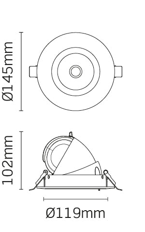 JCC Lighting JC47441WH 20W LED Circular scoop light 36° beam angle 4000K IP20 WH