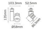 JCC Lighting JC14155BLK Starspot 1000 Mains IP20 Track Spotlight LED 15W 4000K 1000lm 40° Black