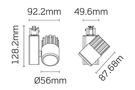 JCC Lighting JC14157BLK Starspot 1500 Mains IP20 Track Spotlight LED 20W 3000K 1300lm 40° Black