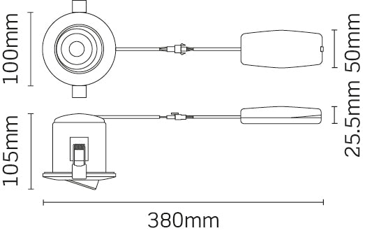 JCC Lighting JC1002/WH V50 Tilt Fire-rated LED downlight 6W 700lm IP20 WH