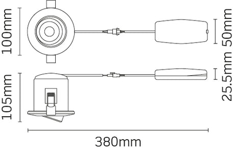 JCC Lighting JC1002/CH V50 Tilt Fire-rated LED downlight 6W 700lm IP20 CH