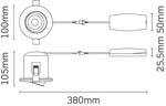 JCC Lighting JC1002/BN V50 Tilt Fire-rated LED downlight 6W 700lm IP20 BN