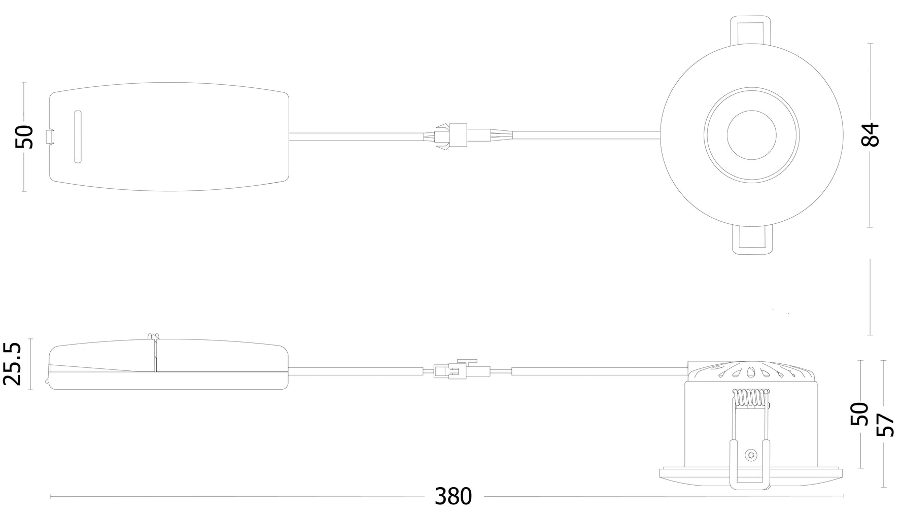 JCC Lighting JC1001/BN V50 Fire-rated LED downlight 6W 700lm IP65 BN