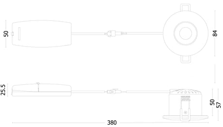 JCC Lighting JC1001/CH V50 Fire-rated LED downlight 6W 700lm IP65 CH