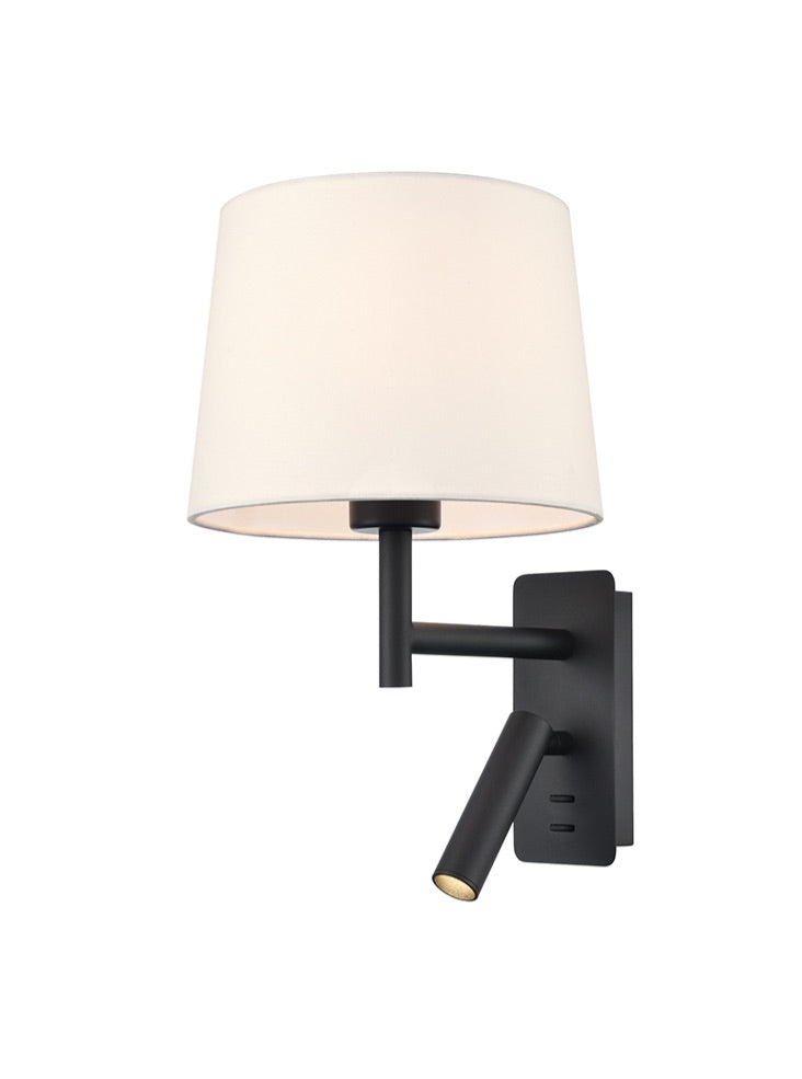 Franklite Christie 2lt Matt Black Wall Light Christie part no - WB592