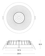JCC Lighting JC5508 CoraLED™ Plus Commercial Downlight 25W IP54 3000K/4000K/5700K DSI