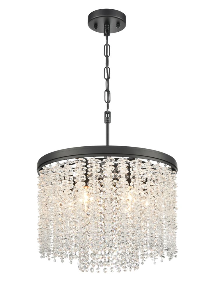 Franklite Coral 6lt Pendant in matt black Coral part no - FL2502-6
