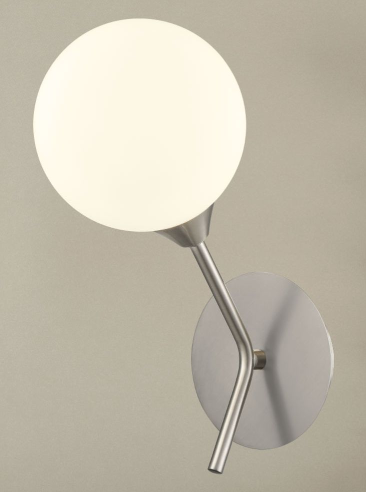 Franklite Cosmic 1 light wall bracket in satin nickel with matt opal glass Cosmic part no - FL2469-1-378
