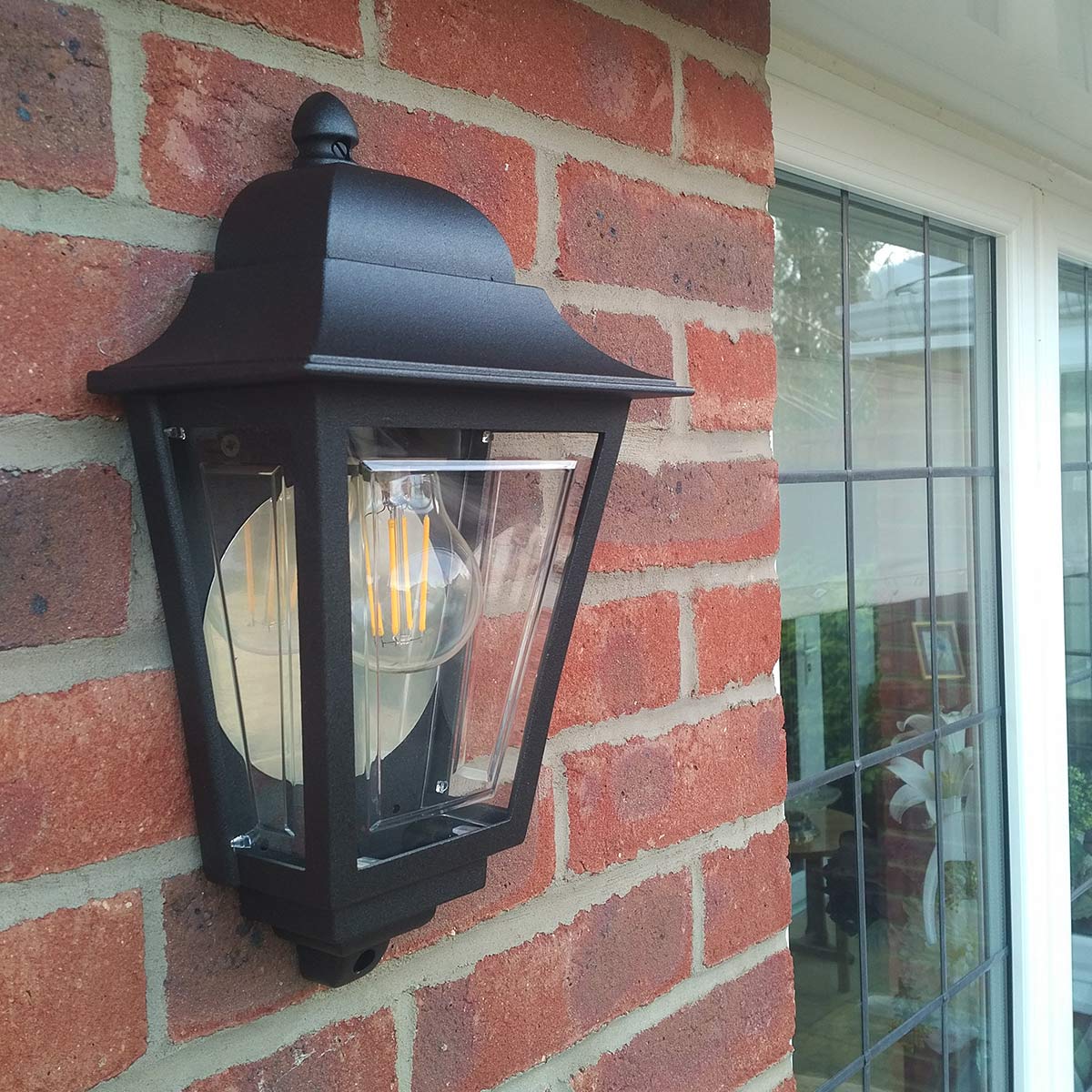 Elstead Lighting Deco Lane 1lt Half Wall Lantern DECO-LANE7-BLACK