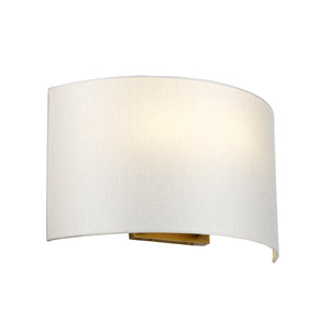 Designer's Lightbox Cooper Large Curved Wall Light with Aged Brass Back Plate DL-COOPER-L-IV-AB