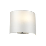 Designer's Lightbox Cooper Medium Curved Wall Light with Polished Chrome Back Plate DL-COOPER-M-IV-PC