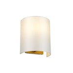Designer's Lightbox Cooper Small Curved Wall Light with Aged Brass Back Plate DL-COOPER-S-IV-AB