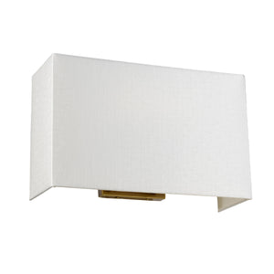 Designer's Lightbox Riley Large Rectangular Wall Light with Aged Brass Back Plate DL-RILEY-L-IV-AB
