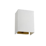 Designer's Lightbox Riley Small Rectangular Wall Light with Aged Brass Back Plate DL-RILEY-S-IV-AB