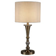 Oscar Table Lamp - Antique Brass Metal & Oatmeal Linen Shade