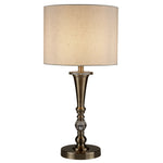 Oscar Table Lamp - Antique Brass Metal & Oatmeal Linen Shade