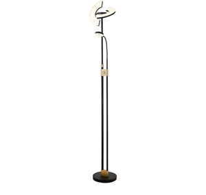 Gio Floor Lamp - Black & Satin Brass Metal