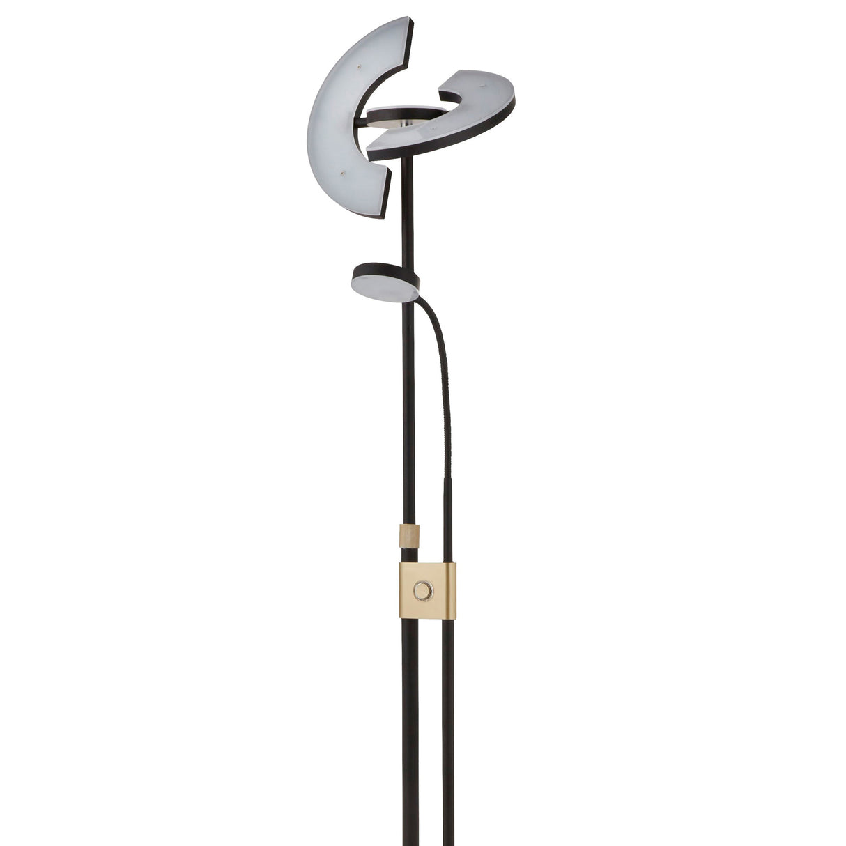 Searchlight Electric Gio Floor Lamp - Black & Satin Brass Metal 1024MBSB