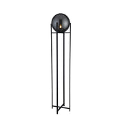 Amsterdam Floor Lamp  - Black Metal & Smoked Glass