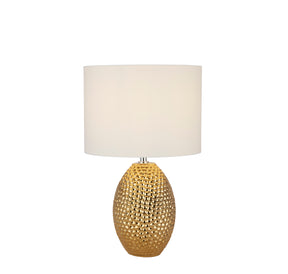 Nadine Table Lamp - Gold Ceramic & Cream Fabric Shade