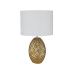Searchlight Electric Nadine Table Lamp - Gold Ceramic & Cream Fabric Shade 1034-1GO