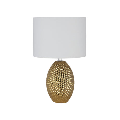 Searchlight Electric Nadine Table Lamp - Gold Ceramic & Cream Fabric Shade 1034-1GO