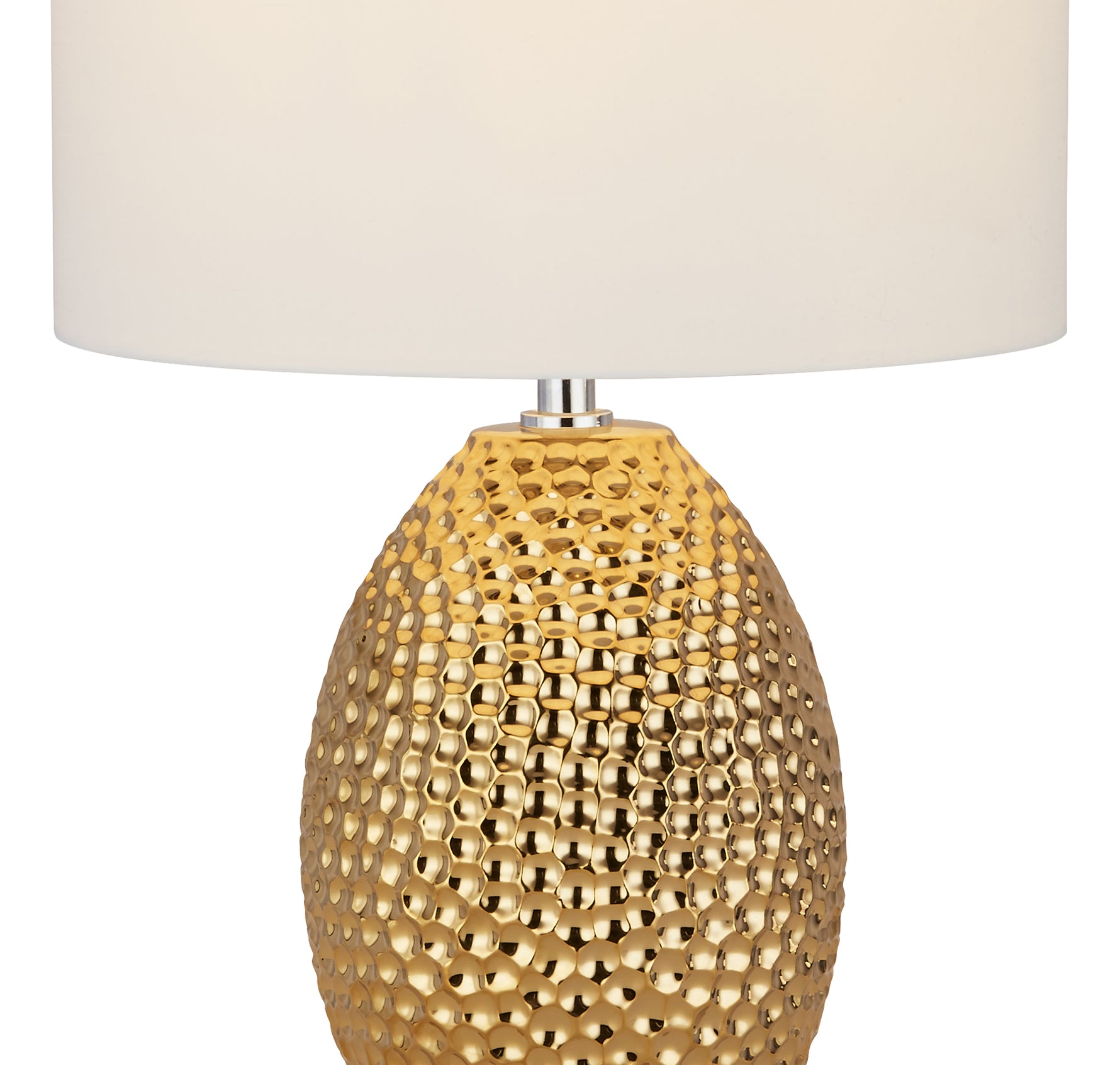 Searchlight Electric Nadine Table Lamp - Gold Ceramic & Cream Fabric Shade 1034-1GO