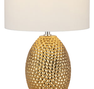 Searchlight Electric Nadine Table Lamp - Gold Ceramic & Cream Fabric Shade 1034-1GO