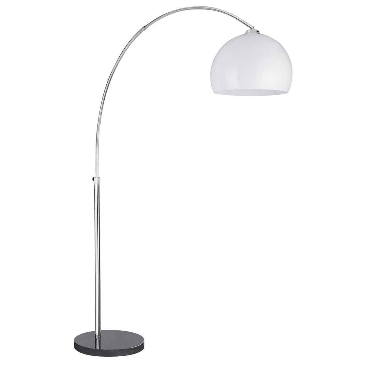 Searchlight Electric Arcs Floor Lamp - Chrome, Black Marble Base & White Shade 1037CC