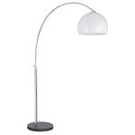 Searchlight Electric Arcs Floor Lamp - Chrome, Black Marble Base & White Shade 1037CC