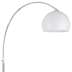 Searchlight Electric Arcs Floor Lamp - Chrome, Black Marble Base & White Shade 1037CC