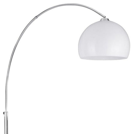 Searchlight Electric Arcs Floor Lamp - Chrome, Black Marble Base & White Shade 1037CC