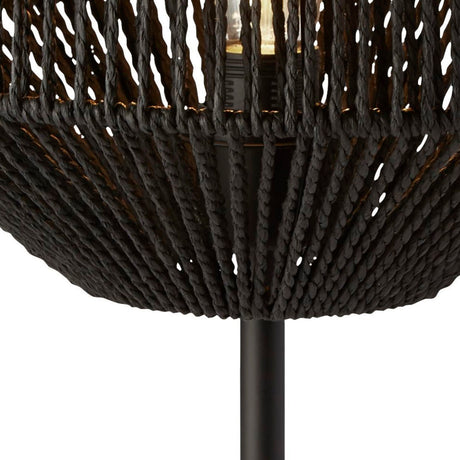 Searchlight Electric Wicker Table Lamp  - Matt Black Metal & Black Rope Shade 11201-1BK