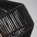 Searchlight Electric Wicker Floor Lamp - Matt Black Metal & Black Rope Shade 11202-1BK