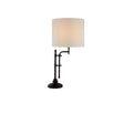 Munich Table Lamp - Matt Black Metal & Natural Linen Shade