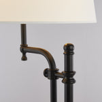 Searchlight Electric Munich Table Lamp - Matt Black Metal & Natural Linen Shade 12082-1BK