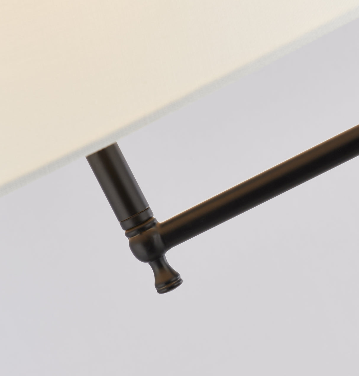 Searchlight Electric Munich Floor Lamp - Matt Black Metal & Natural Linen Shade 12083-1BK