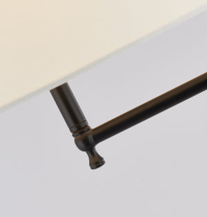 Searchlight Electric Munich Floor Lamp - Matt Black Metal & Natural Linen Shade 12083-1BK