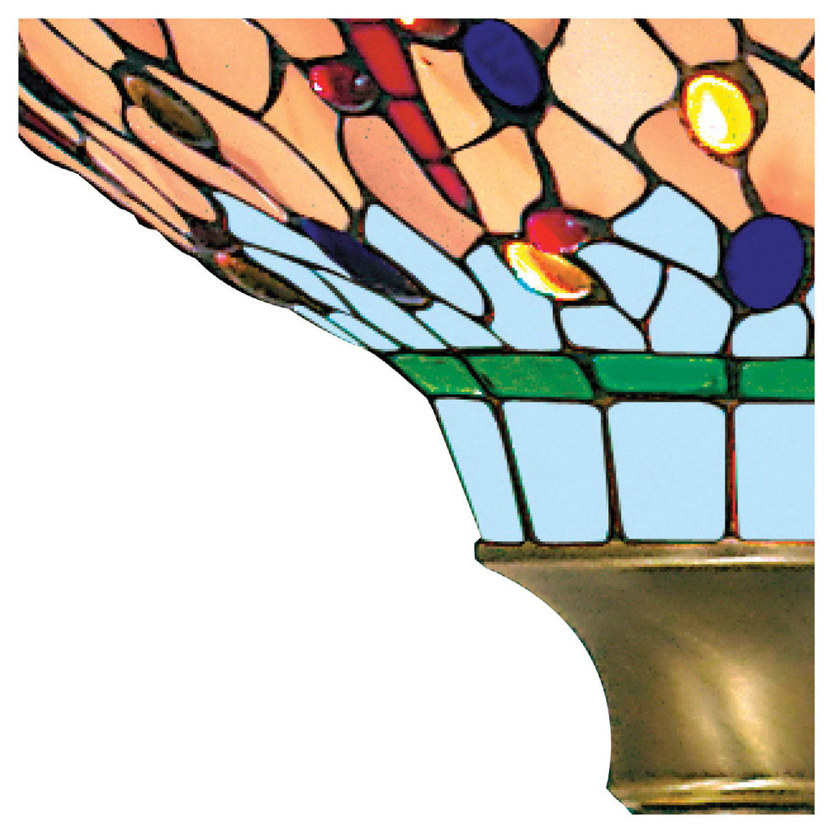 Searchlight Electric Dragonfly Floor Lamp - Antique Brass & Stained Glass 1285