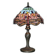 Dragonfly Table Lamp - Antique Brass & Stained Glass