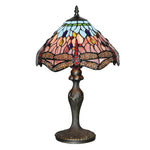 Dragonfly Table Lamp - Antique Brass & Stained Glass