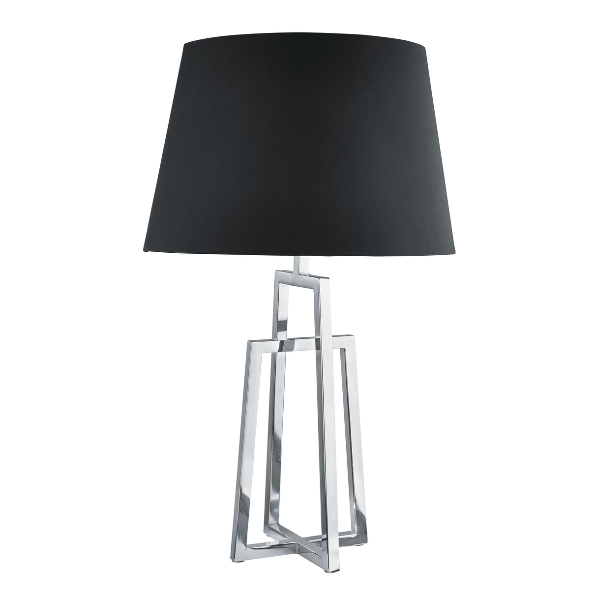 Searchlight Electric York Table Lamp - Chrome Base & Black Tapered Shade 1533CC-1