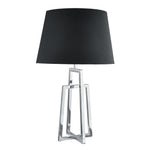 Searchlight Electric York Table Lamp - Chrome Base & Black Tapered Shade 1533CC-1