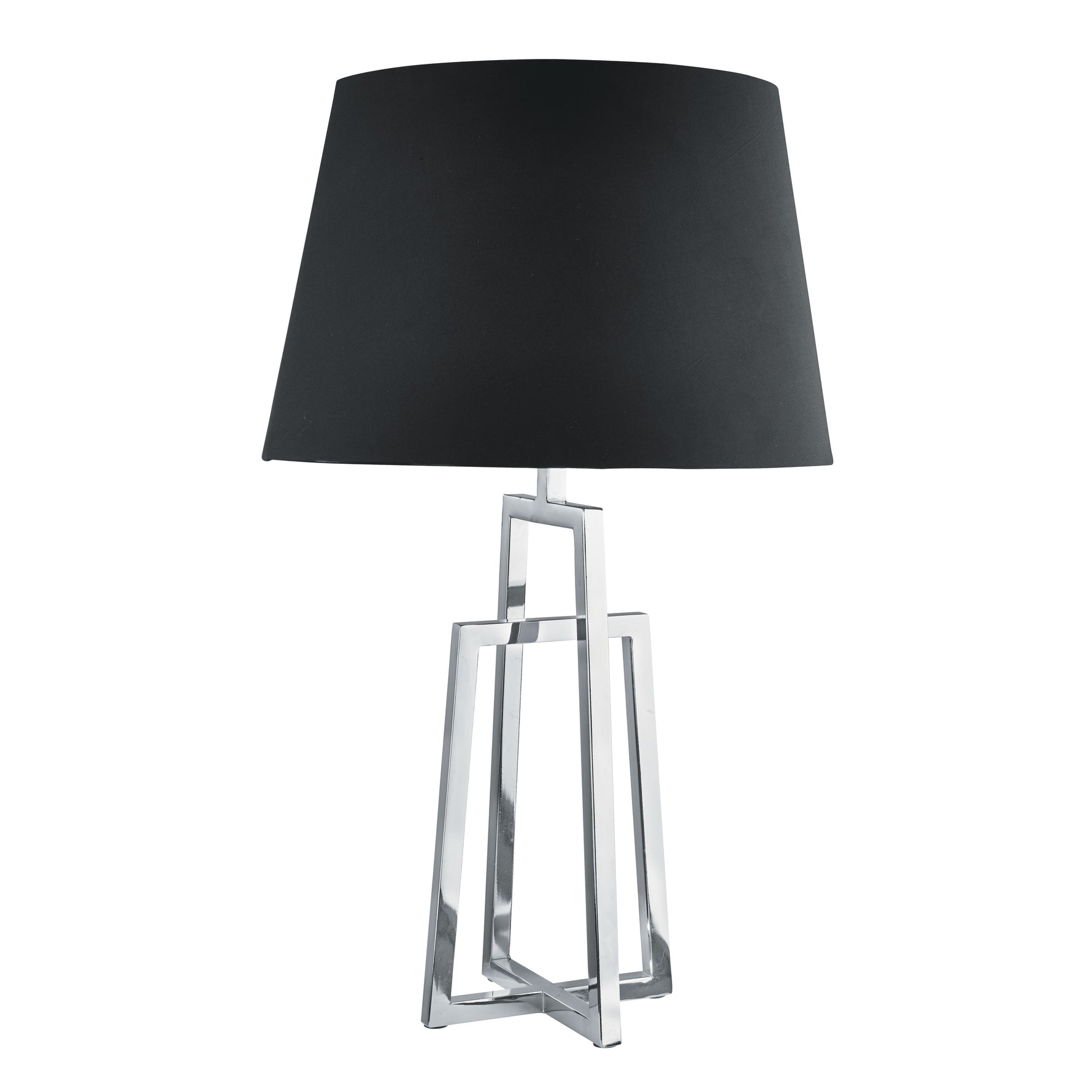 Searchlight Electric York Table Lamp - Chrome Base & Black Tapered Shade 1533CC-1