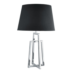 Searchlight Electric York Table Lamp - Chrome Base & Black Tapered Shade 1533CC-1